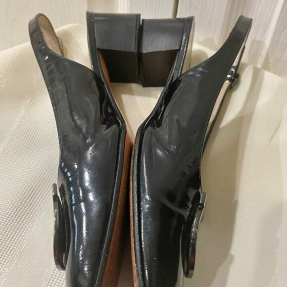 SALVATORE FERRAGAMO PUMPS BLACK PATENT LEATHER MADE IN ITALY PREPPY CHIC Sz 7 - Picture 10 of 16